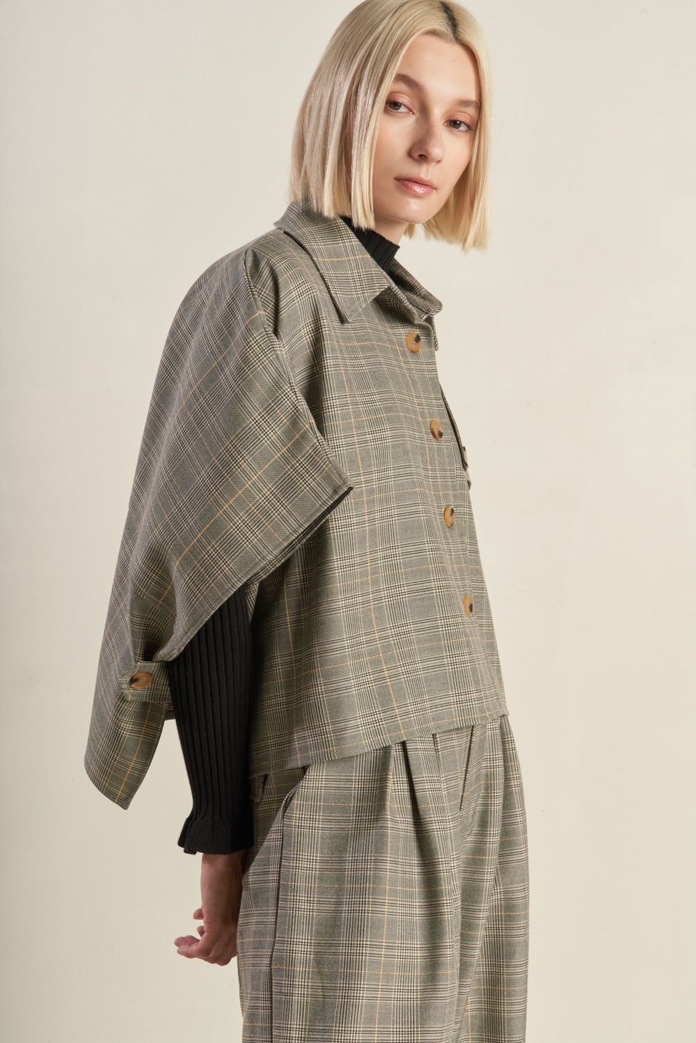 IMMACULATE EXCELLENCE WOVEN PLAID TOP Flying Tomato